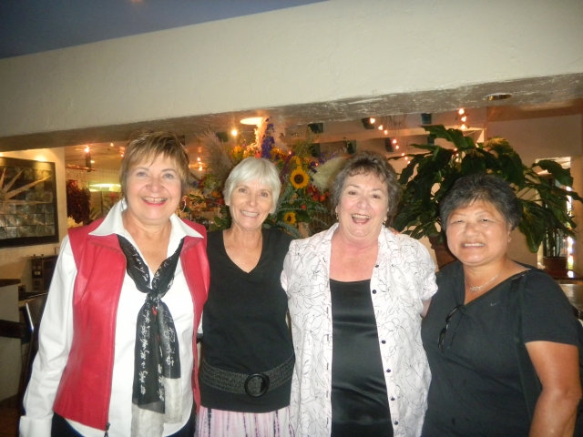 Judy Besel Trautwein, Deanne Simpson Snider, Carolyn Darrow Taylor, Betsy Yamaka Sato had a reunion lunch in Boulder in October 2010. Wonderful!