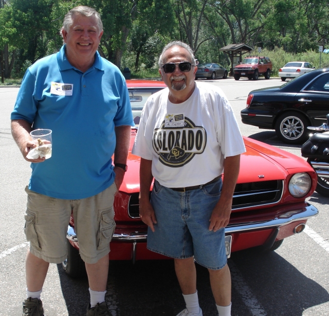 June 25, 2011 Multi-Class Picnic. Dick Fohn (left) and Al Capra (right) next to Als beautifully restored Mustang. 