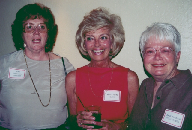 Left to right: Irma Johnson Princic, Betsy Tinn Ellis, Barb Tanner Hightower 